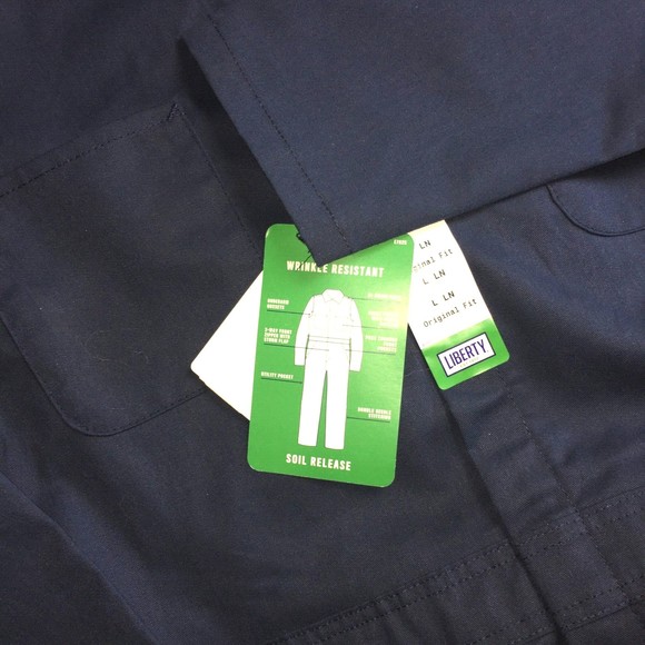NWT Liberty Coveralls Men's Size Large Tall LT Navy Blue YV21NV Snap & Zip Front - Picture 6 of 10